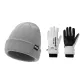 Gray Hats & Caps+White Gloves
