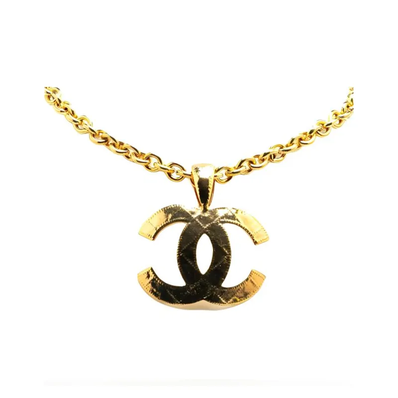 CHANEL 1994 Plated Cc Pendant Costume Necklace-1