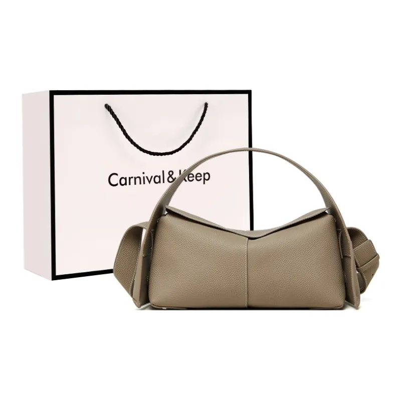 Carnival Keep Top Grain Cow Leather Shoulder Bags Handbags Regular Women's Apricot/Black-0