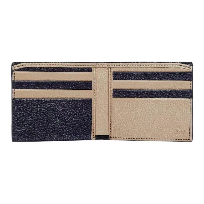 GUCCI Leather Wallet Small Size Unisex Dark Blue-3