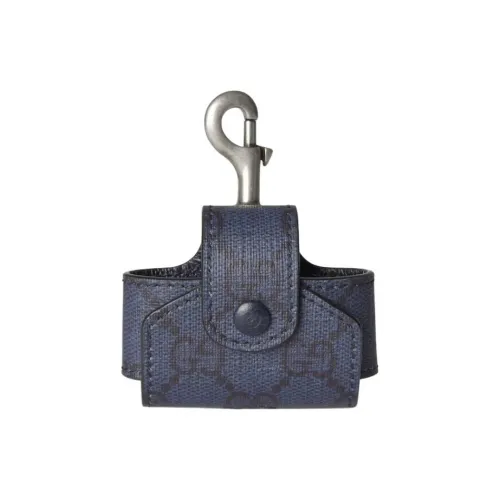 GUCCI Canvas Earphone Case Unisex Blue