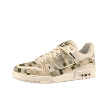 LOUIS VUITTON Trainer Low Top Skateboard Shoes Women's Beige