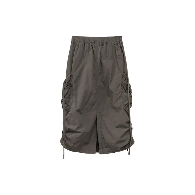 CHUU Casual Long Skirts Women's Carbon Gray-1