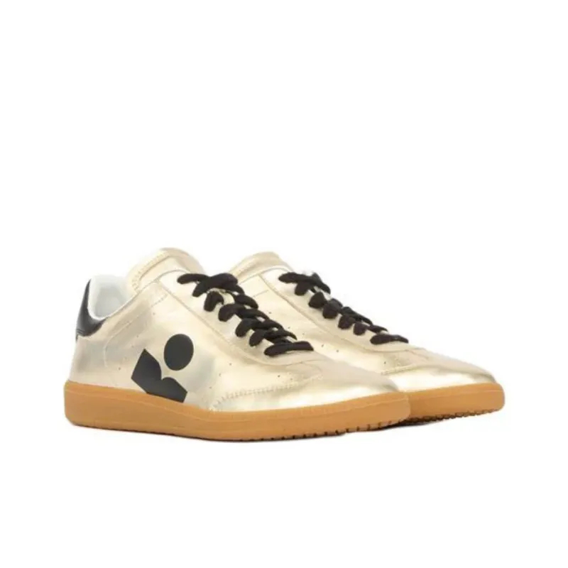 ISABEL MARANT KAYCEE Low Top Skateboard Shoes Women's Light Gold-2