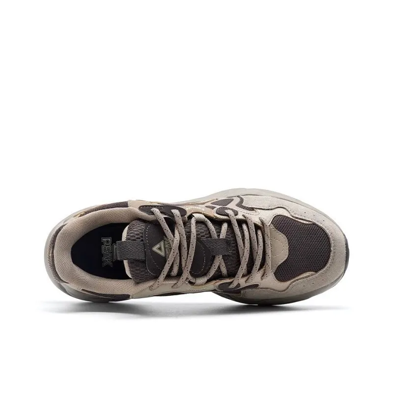 PEAK Slip Resistant Cushioning Low Top Chunky Sneakers Men's Brown-2