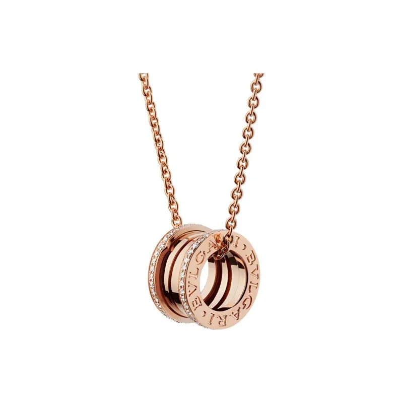 BVLGARI B.Zero1 Series 18K Rose Gold Necklaces Unisex Attack Rose Gold-0