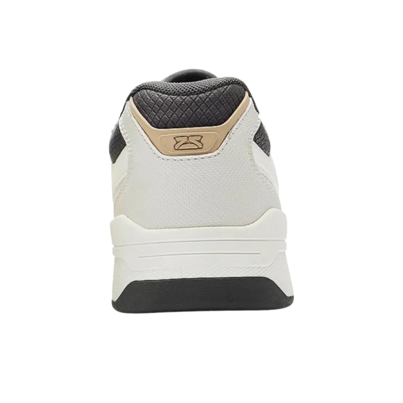 QIAODAN Non slip Lightweight Low Top Skateboard Shoes Men's White Gray Beige-5