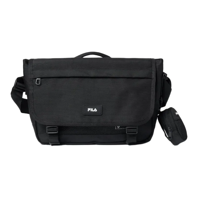 FILA Nylon Messenger Bag Shoulder Bag Small Size Men's Black-0