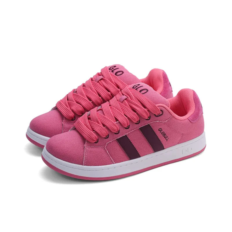 GLO BULL Skateboard Shoes Unisex Low Top Washed Pink-2