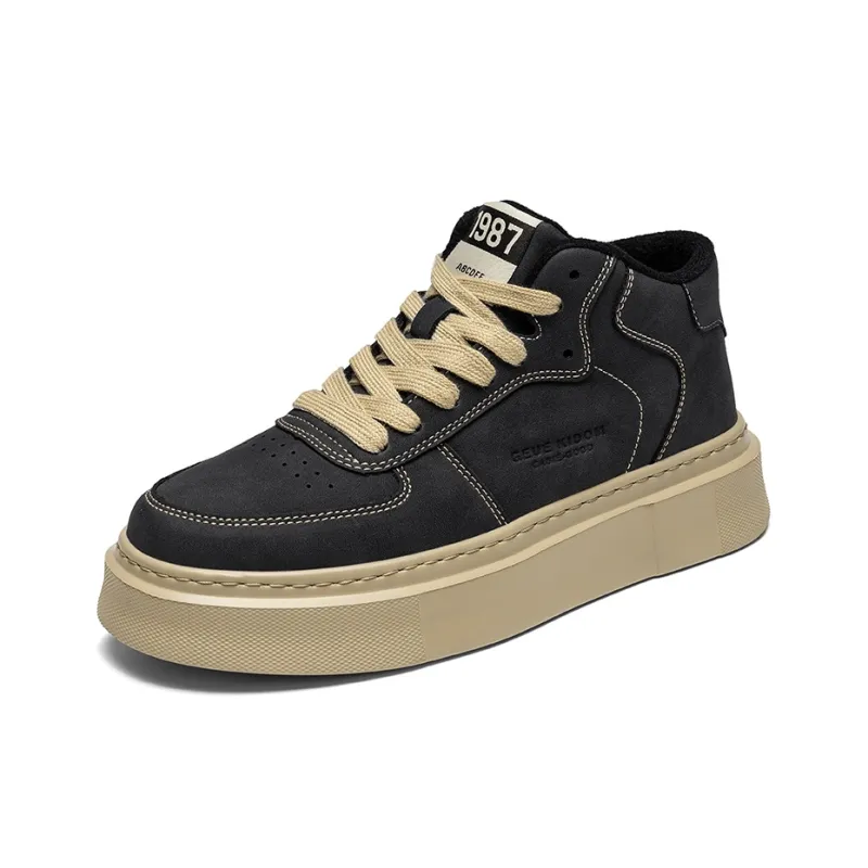 OFFER-AITR Slip-Resistant Breathable Height Increasing Mid-Top Skateboard Shoes Men's-1