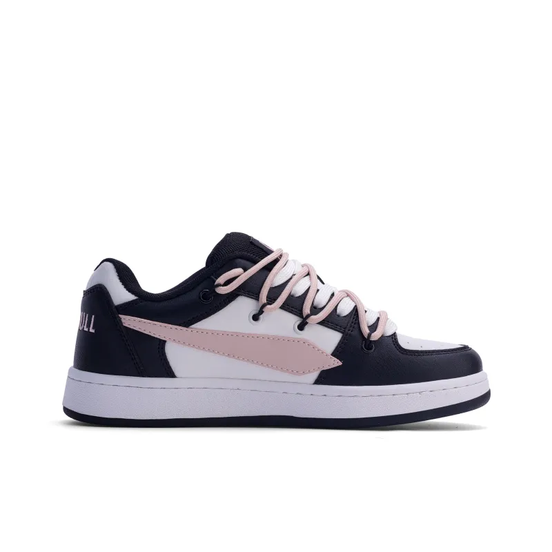 GLO BULL Skateboard Shoes Unisex Low Top Double Strap Black/Pink-1