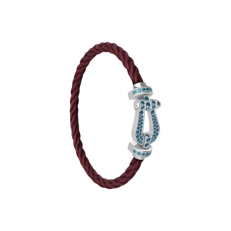 FRED 18K White Gold Bracelets Men's Pomegranate Red-1