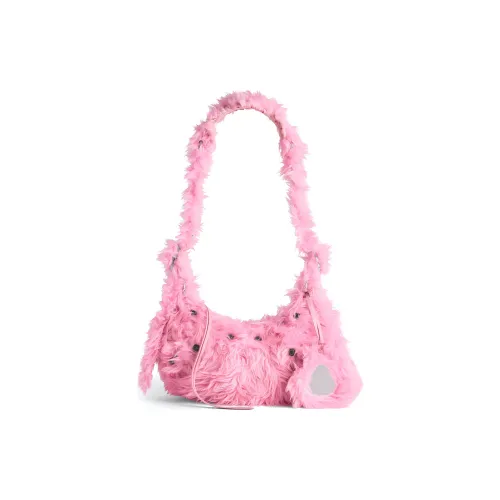 Balenciaga Le Cagole Faux Fur Handbag Shoulder Bag Mini Women's Pink