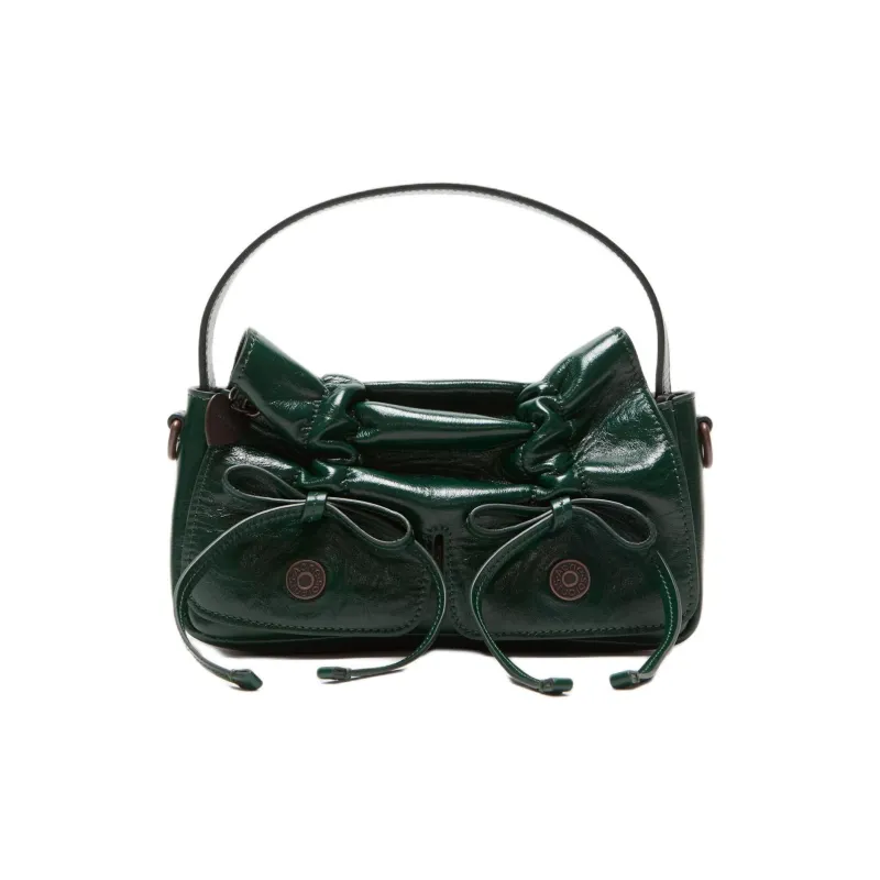 Acne Studios Multipocket Calfskin One Shoulder Handbag Mini Women's Dark Green-0