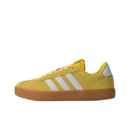 Adidas VL COURT 3.0 Anti Slip Wear Resistant Low Top Tennis Shoes Unisex Yellow