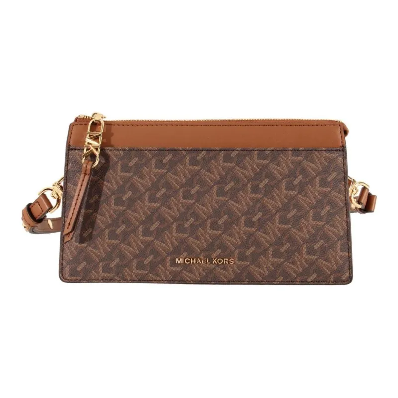 MICHAEL KORS Canvas Blended With Polyester Crossbody Bag Shoulder Bag Small Size Women's Dark Brown-1