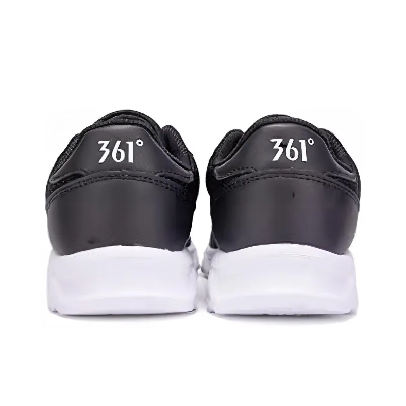 361° Cushioning Wear Resistant Low Top Running Shoes Women's Black White-3