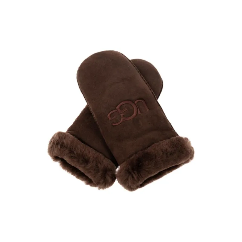 UGG Sheepskin Gloves Women's Brown-0