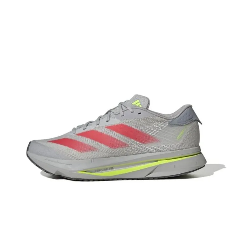 Adidas Adizero SL2 Anti Slip And Wear Resistant Breathable Low Top Running Shoes Unisex Gray Red Yellow-0