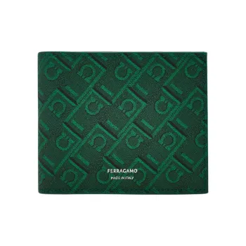 FERRAGAMO Cow Leather Wallet Men's Forest Green