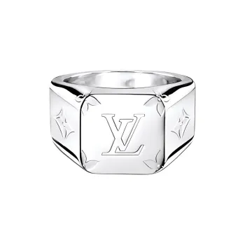 LOUIS VUITTON Monogram Signet Ring
