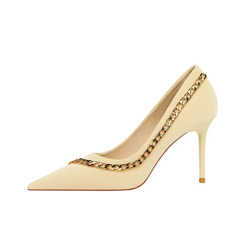 QITUMAUL Slim Heel High Heels 9.5cm Women's-3