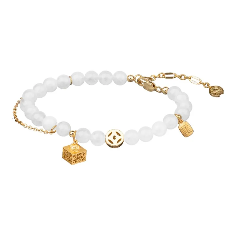 Rastaclat Chalcedony Small Lion Chinese Style Beaded Bracelet Unisex-6
