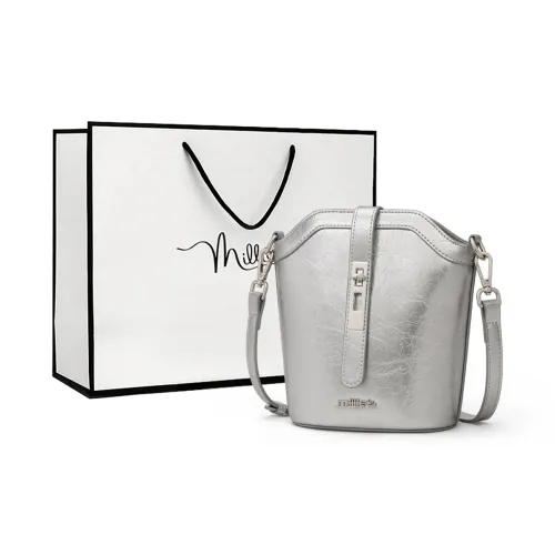 MILLIE'S Cow Leather With Synthetic Leather Underarm Shoulder Bag, Crossbody Bag Regular Women's Silver
