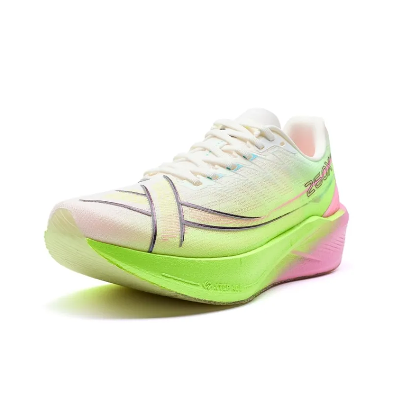 XTEP 260X 2.0 Anti-Slip Wear-Resistant Low-Top Carbon Plate Marathon Running Shoes Women's White Pink-1
