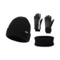 Black Hats & Caps+Black Gloves+Black Scarf