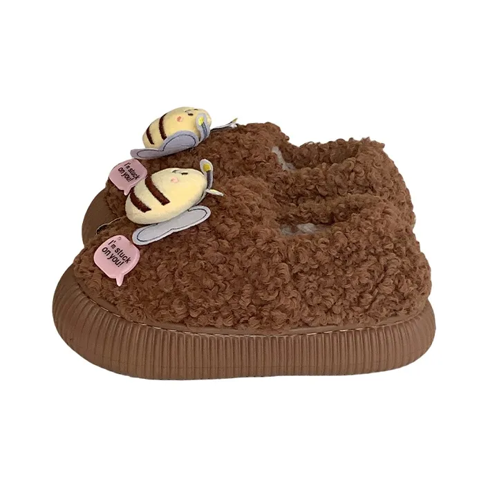 SHIGUDE Cotton Slippers Women's Khaki-8