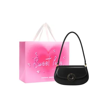 ONE TIME PU Donut Underarm Saddle Bag, Crossbody Bag, Shoulder Bag Women's Milk White/Brown/Black