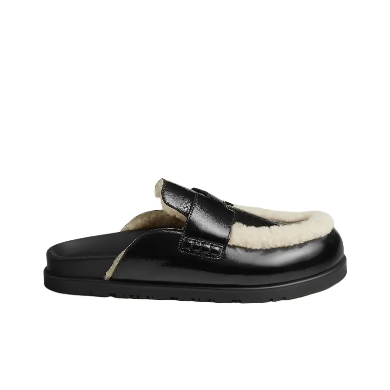 HERMES Go Closed Toe Slippers Women's Black-1