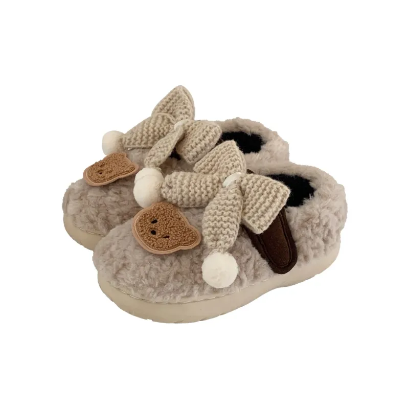 SHIGUDE Cotton Slippers Women's Cream Apricot-0