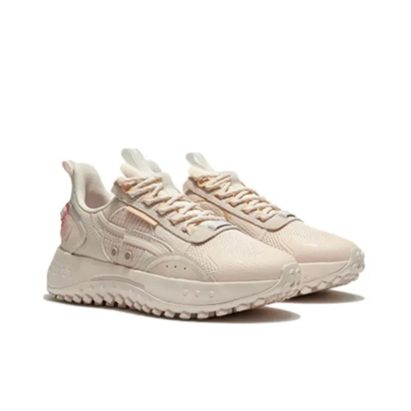 LiNing CF Moon Shadow Cushioning Anti Slip And Wear Resistant Low Top Casual Shoes Women's Matte Ecru-3