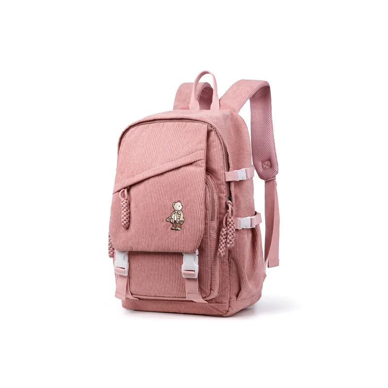 Ceion Keust Corduroy Backpack Medium Size Unisex Multicolor-17