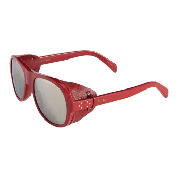 CELINE Leather Plate Aviator Sunglasses Men's Red