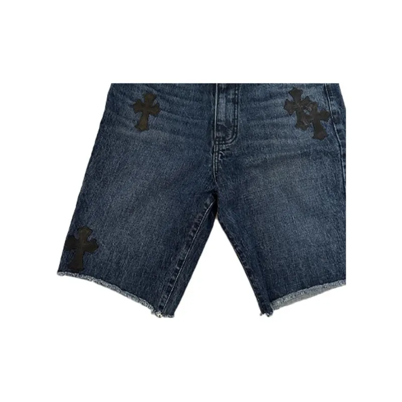 Chrome Hearts Denim Shorts Unisex Blue-3