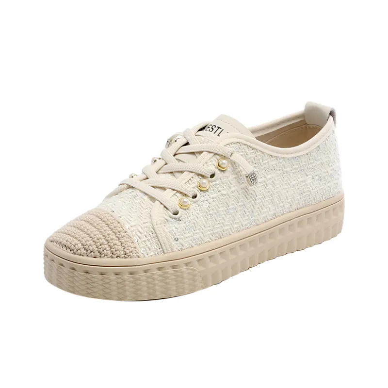 WESTLINK Lightweight And Breathable Low Top Skateboard Shoes Women's Apricot-6