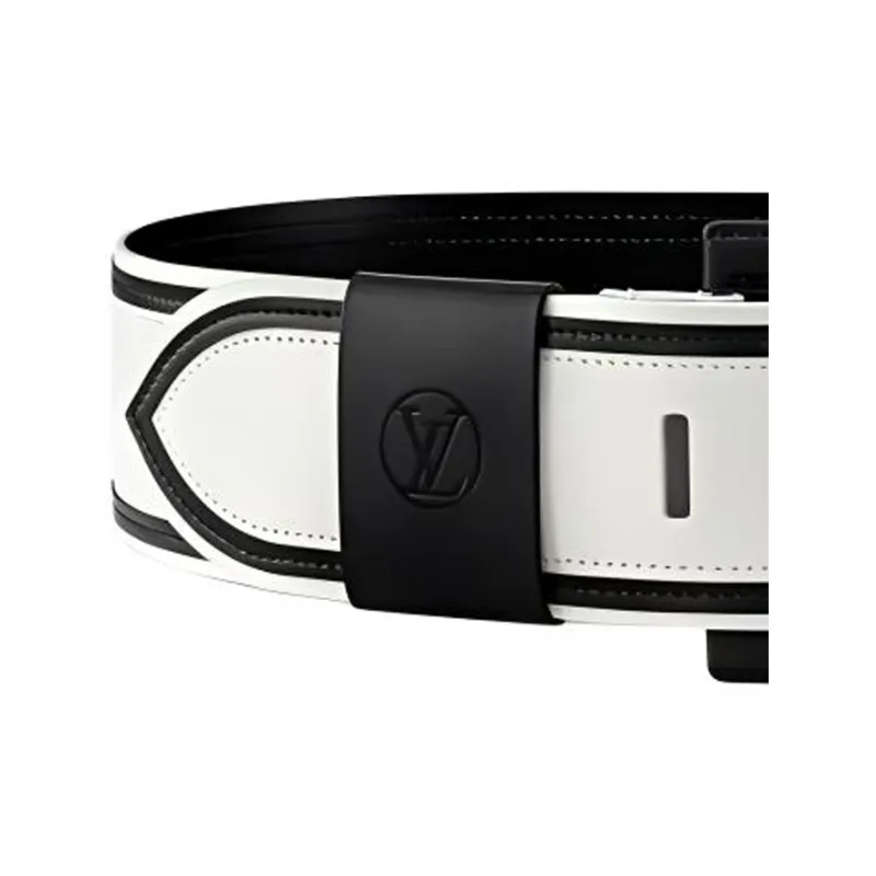 LOUIS VUITTON Leather Leather Belts Unisex White Width 7Cm-2