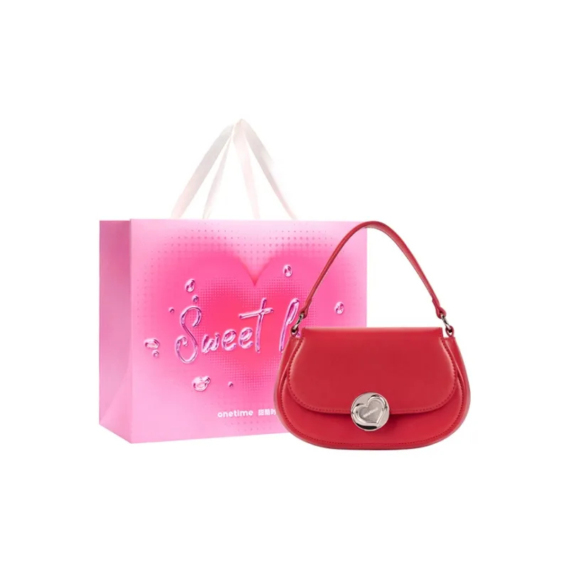 ONE TIME Synthetic Leather Crossbody Bag, Shoulder Bag Women's Cherry Blossom Pink/Red-6