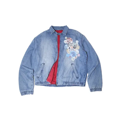 Tre Club Denim Jacket Unisex Washed Denim Blue