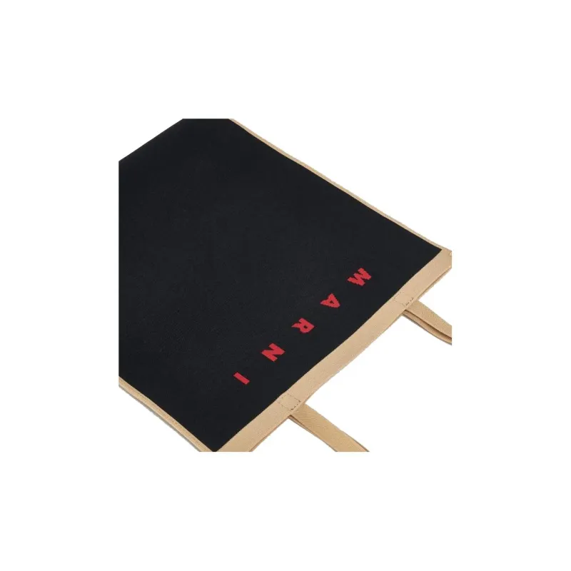 MARNI Logo Embroidered Top Handle Bag-3