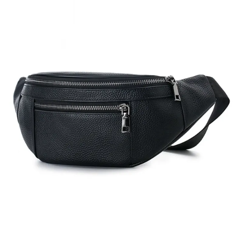 DOSRFINI Cow Leather Sling Bag Regular Men's Black-1