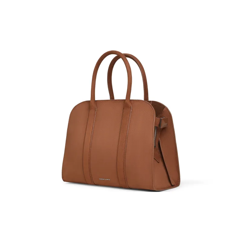 CHARLES&KEITH Fabric Shoulder Bag Tubas Women's Brown/Black-1