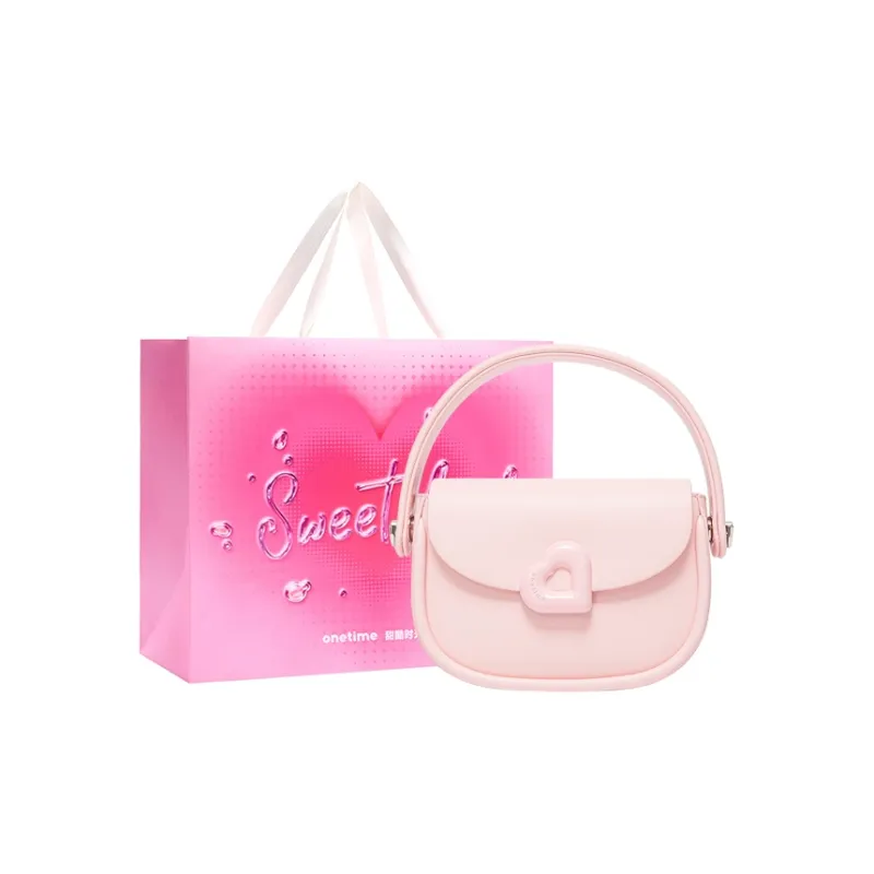 ONE TIME Synthetic Leather Peach Heart Portable Crossbody Bag Shoulder Bag Small Size Women's Multiple Colors-0