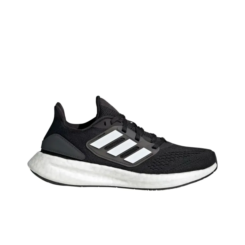 Adidas Pureboost 22 Low Top Running Shoes Black White Teenagers-2