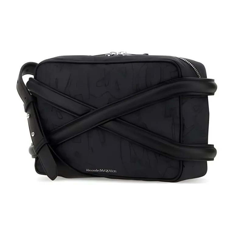 Alexander McQueen Calfskin Shoulder Bag Crossbody Bag Men's Black-1
