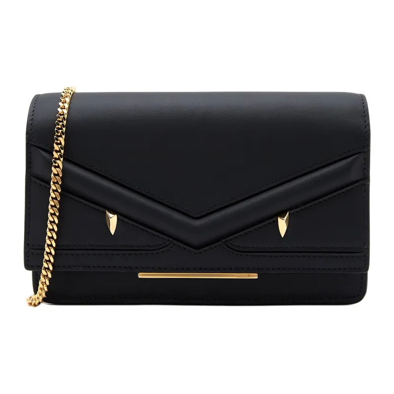 FENDI Calf Suede Crossbody Bag Shoulder Bag Women's Black-0