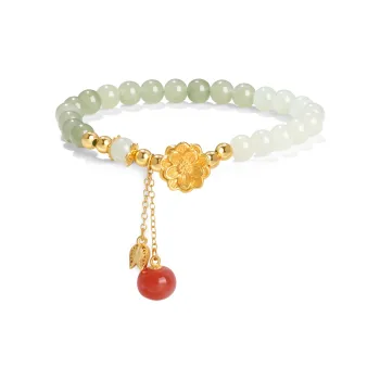 Lao Feng Xiang Hetian Jade Bracelets White Jade/Pale Greenish White Jade Women's